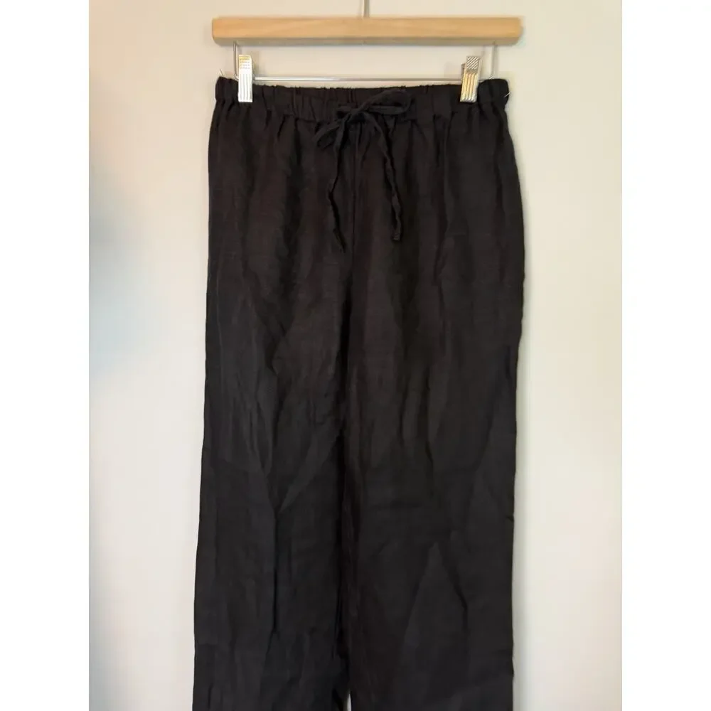 NEW Reformation Olina Black Linen Size Small Drawstring Lounge $188